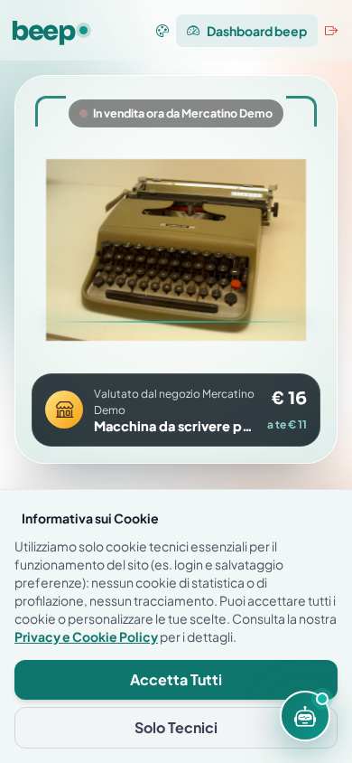 BEEP sul telefono del cliente: foto, valutazione e prezzo a cui verrebbe messo in vendita.